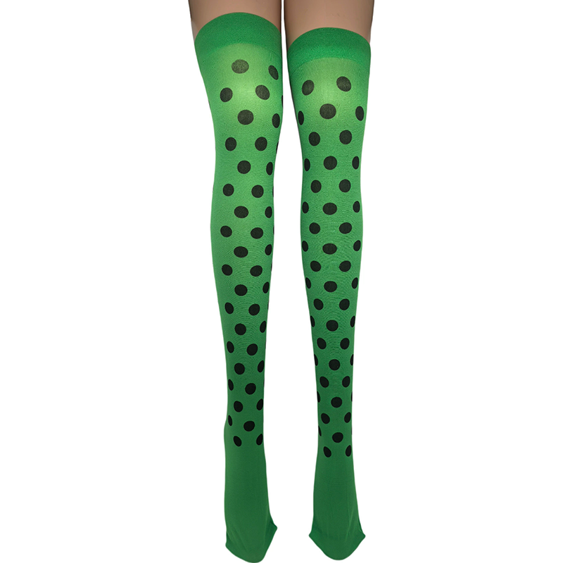 Colorful Polka Dot Over Knee Socks – Dot Pattern Thigh High Stockings for Women Cosplay Accessory