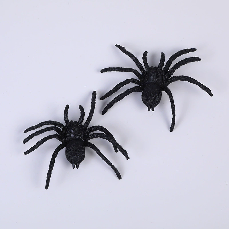 Black Plastic Spider – Realistic Fake Spider for Halloween Decor Party Prop