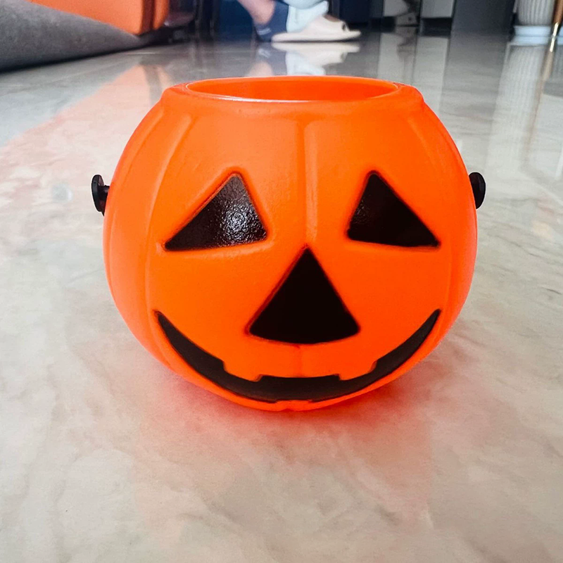 Halloween Pumpkin Bucket – Plastic Jack O Lantern Candy Pail for Kids Trick or Treat