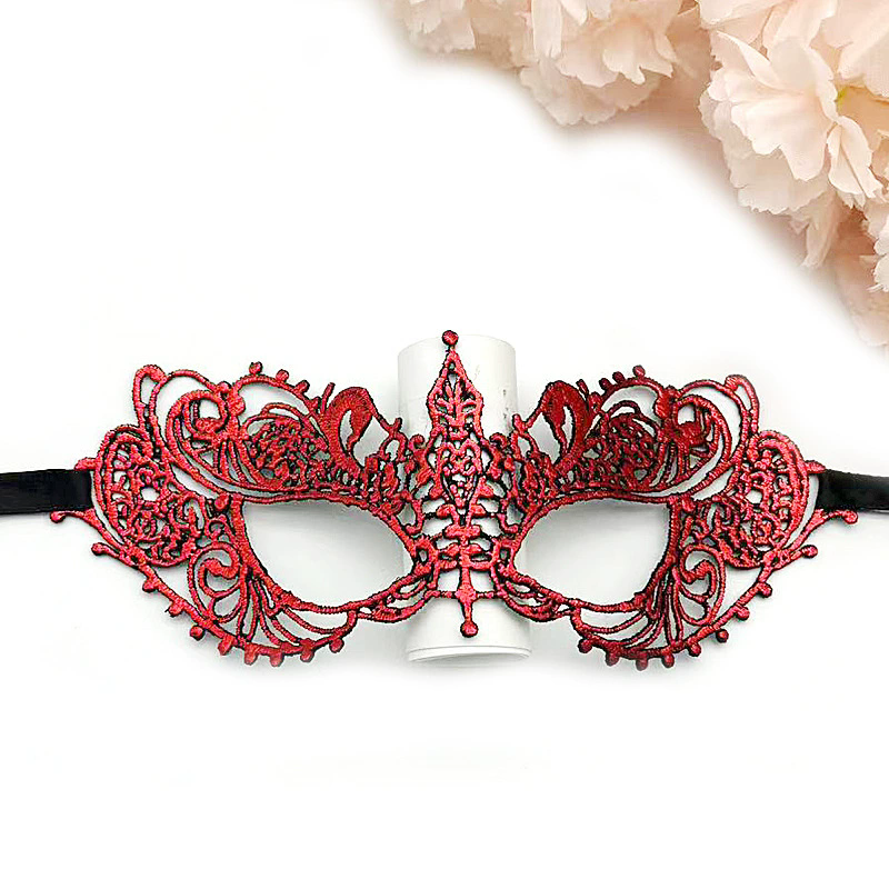 Sexy Colorful Lace Mask – Shapeable Gold Stamped Half Face Masquerade Eye Mask for Women, Halloween Costume & Dance Party
