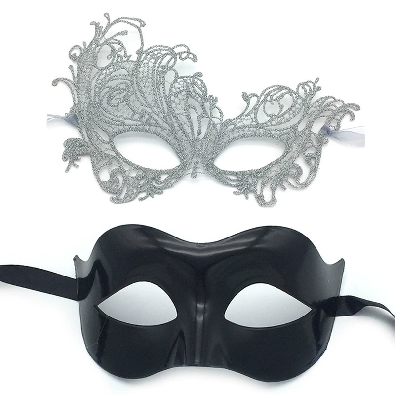 Couple Eye Mask Set – Matching Half Face Masquerade Mask for Men & Women, Romantic Party Accessory for Halloween & Ball