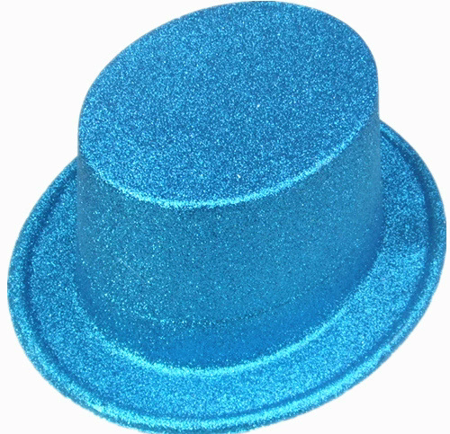 Gold Glitter Plastic Top Hat – Extra High Lincoln Stovepipe Hat for Magician & Jazz Costume Prop