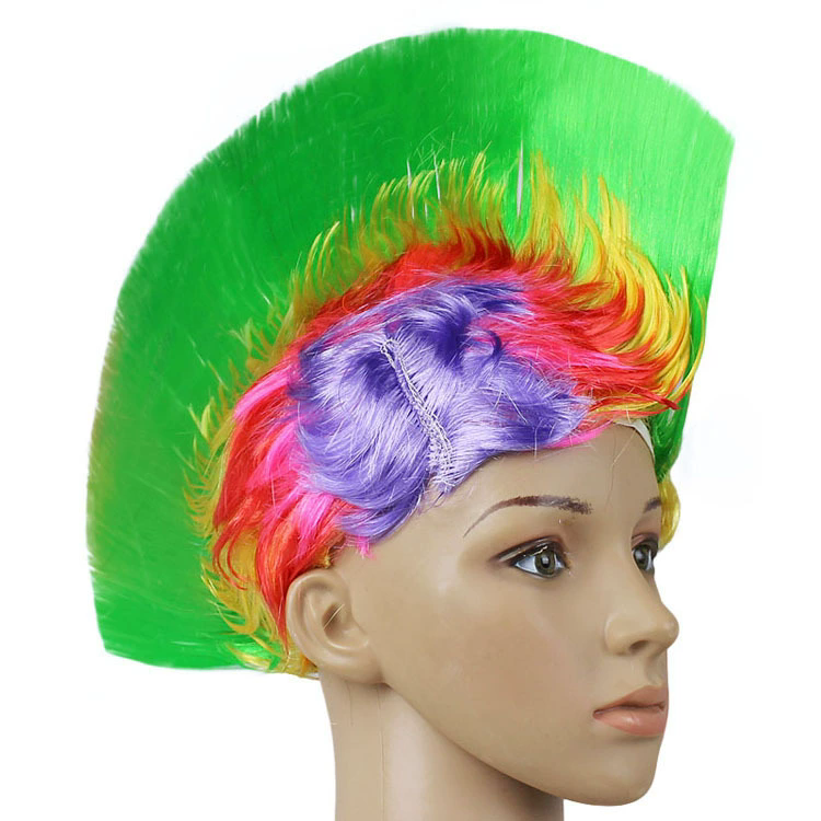 Colorful Mohawk Wig – Fluffy Spiky Punk Wig for Men & Women, Halloween Party Costume Prop