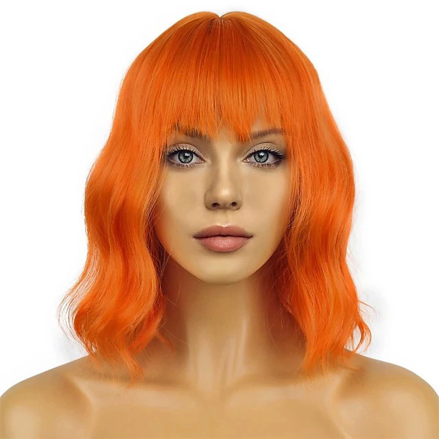 Women's Medium Long Curly Wig – Colorful Short Curls Halloween Costume Wig for Adult Women Party Prop