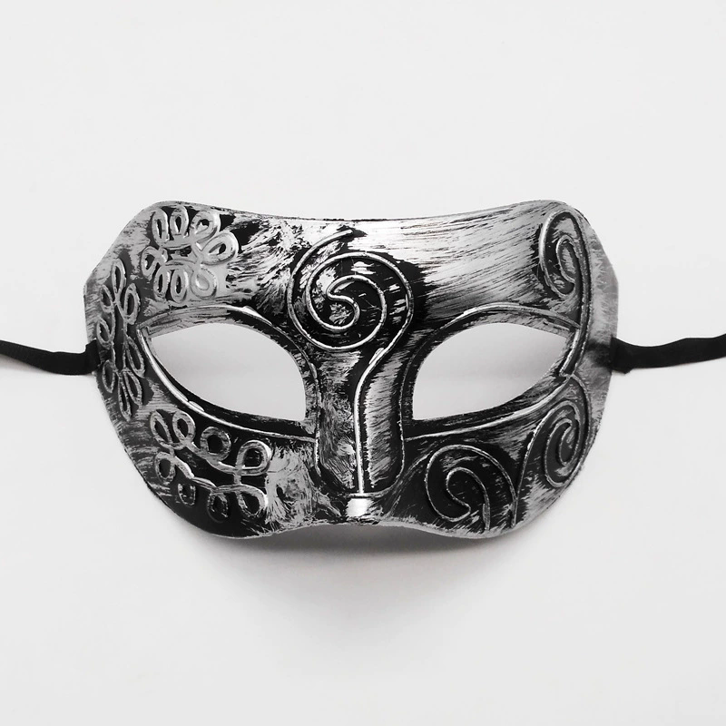 Vintage Jazz Half Face Mask – Retro Flat Top Masquerade Mask with Antique Finish for Men & Women Party Costume