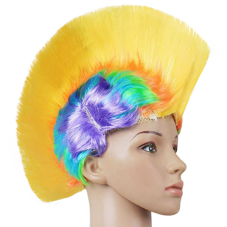 Colorful Mohawk Wig – Fluffy Spiky Punk Wig for Men & Women, Halloween Party Costume Prop