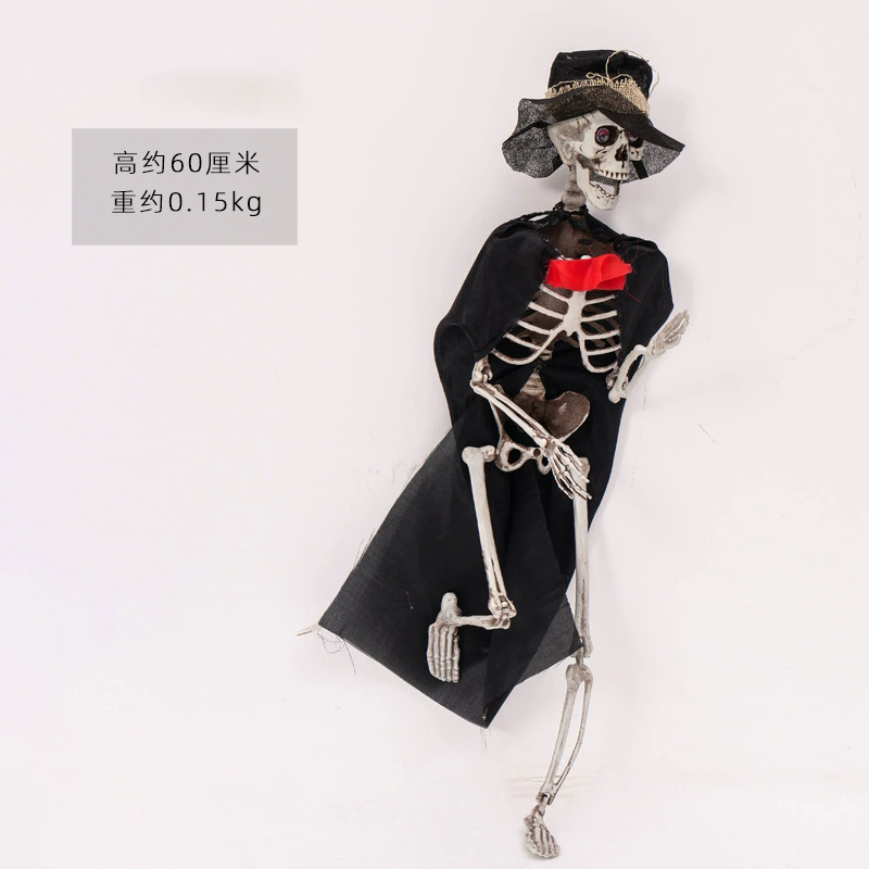 Halloween Skeleton Decoration | Day of the Dead Skull Ornament for Party | Witch, Clown, Pirate Outdoor Haunted House Props
