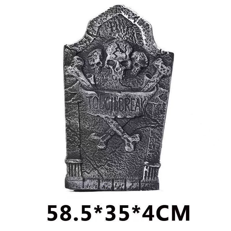 3D Foam Tombstone – Lightweight Halloween Gravestone with Realistic Stone Texture for Haunted Yard & Cemetery Decor