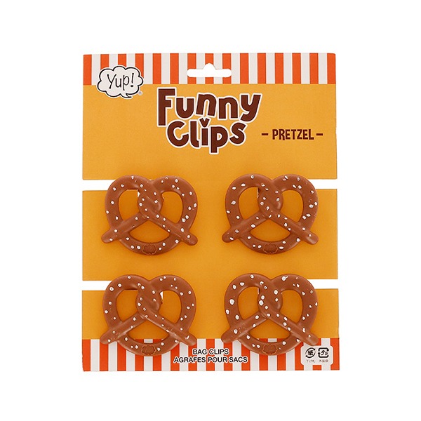 4 pack chocolate pretzel bag clips cute snack sealing clips