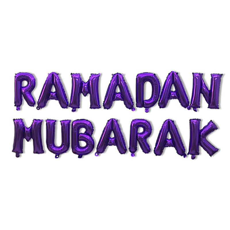 ramadan rose gold foil balloon transparent polybag retail packaging front view