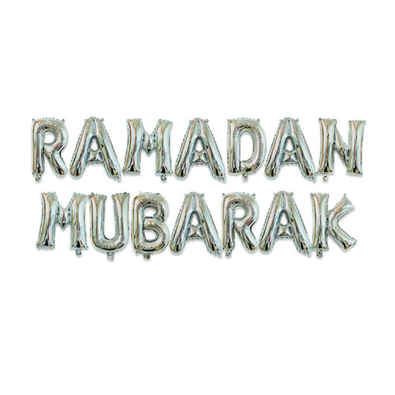 rose gold ramadan letter foil balloons decorating living room curtain ramadan party shot