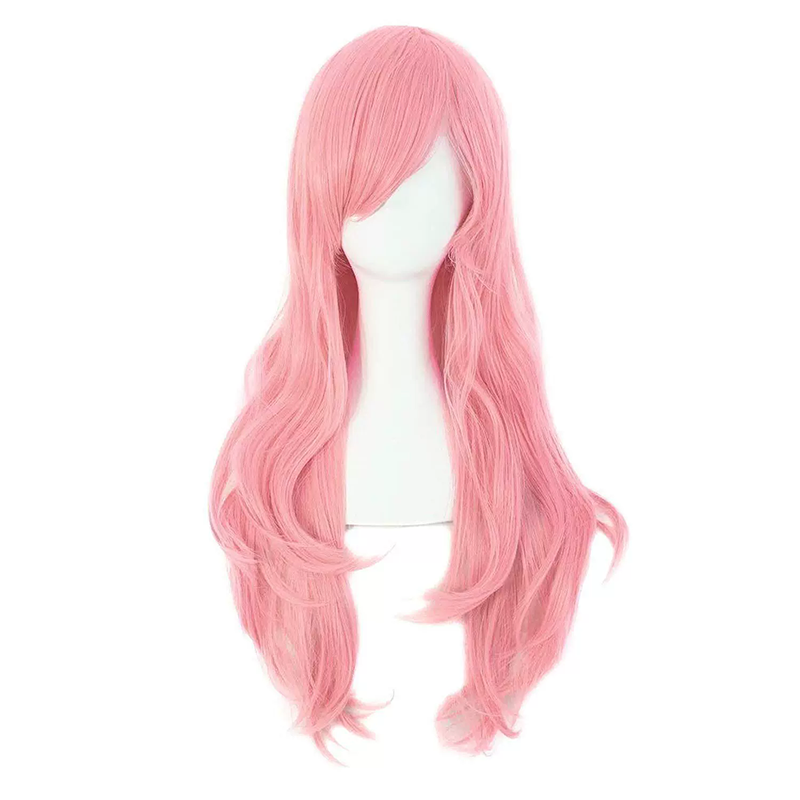 70cm Long Curly Anime Wig – Colorful Long Curls Cosplay Wig for Women & Girls Halloween Costume