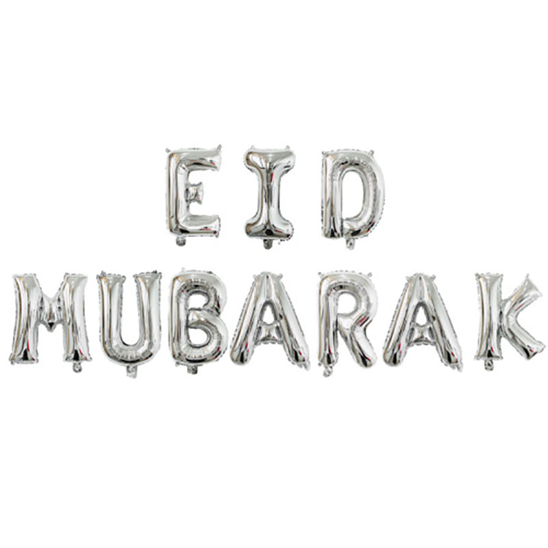 black eid foil balloon transparent polybag retail front packaging view