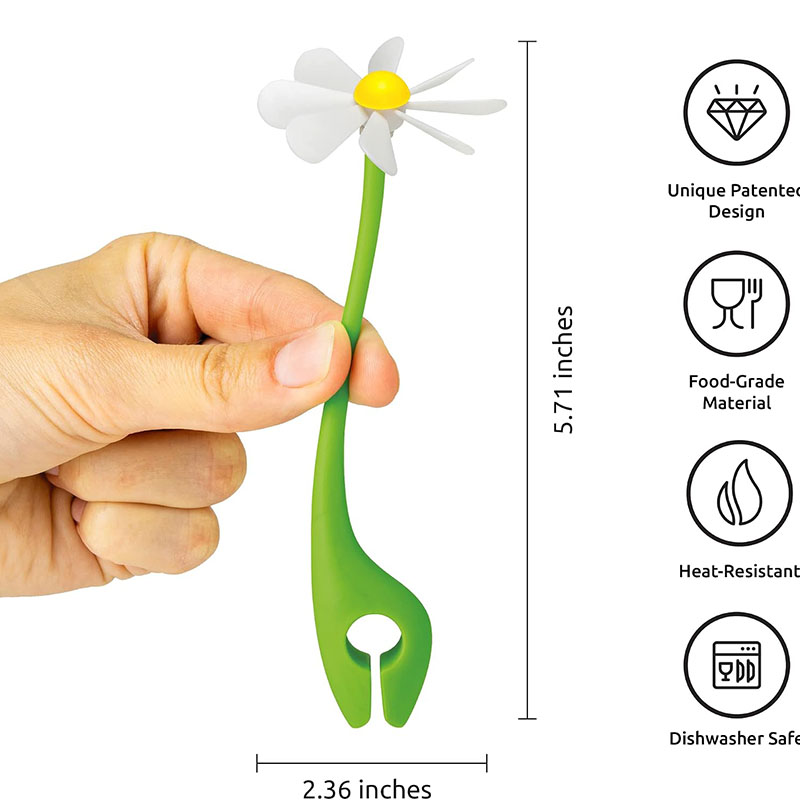 close-up clip base daisy pot lid lifter silicone texture detail