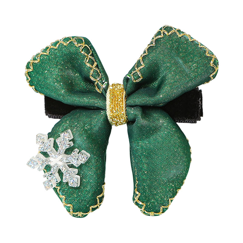 Green Velvet Bow Christmas Hair Clip – Emerald Velvet Bow Hair Clip for Women Girls Holiday Party Accessory