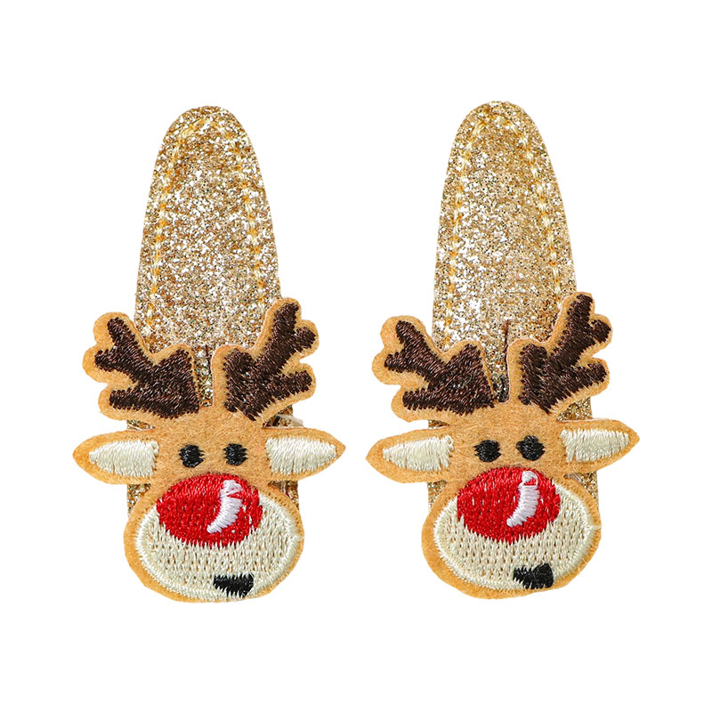 Glitter Reindeer Hair Clip – Sparkle Christmas Deer Antler Bow Clip for Girls Holiday Party Hair Accessory