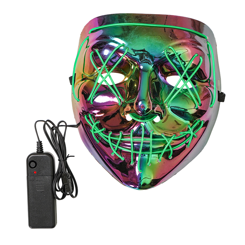 Bloody LED Horror Mask – Light Up Scary Face Mask with Blood Splatter for Halloween Costume Party