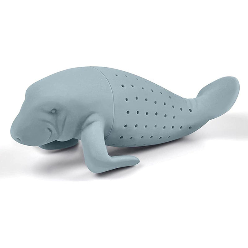 close-up perforated holes manatee silicone tea strainer texture detail