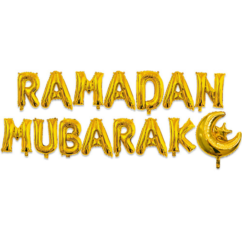 ramadan silver foil balloon transparent polybag retail front packaging view