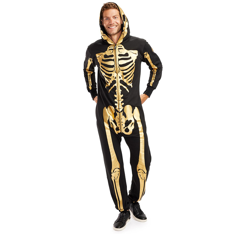 Skeleton Pajama Jumpsuit Costume for Halloween Spooky Skeleton Onesie