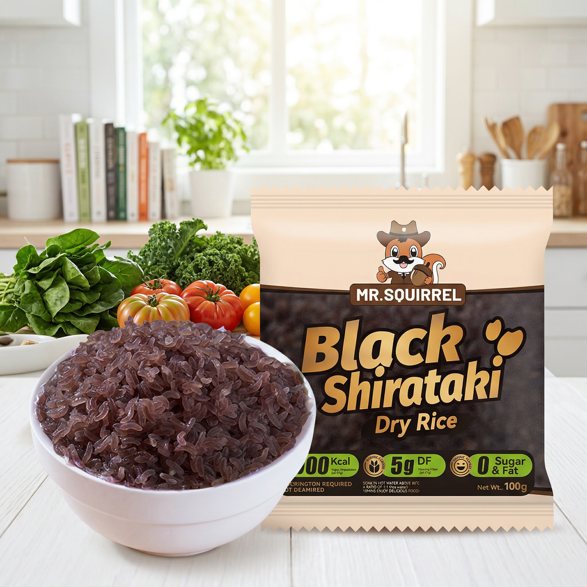 Mr. Squirrel® Black Dried Shirataki Rice