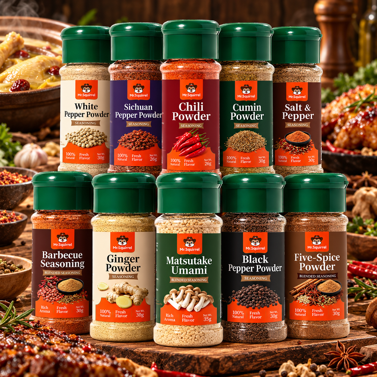 Mr. Squirrel® Natural Seasoning Powder Set