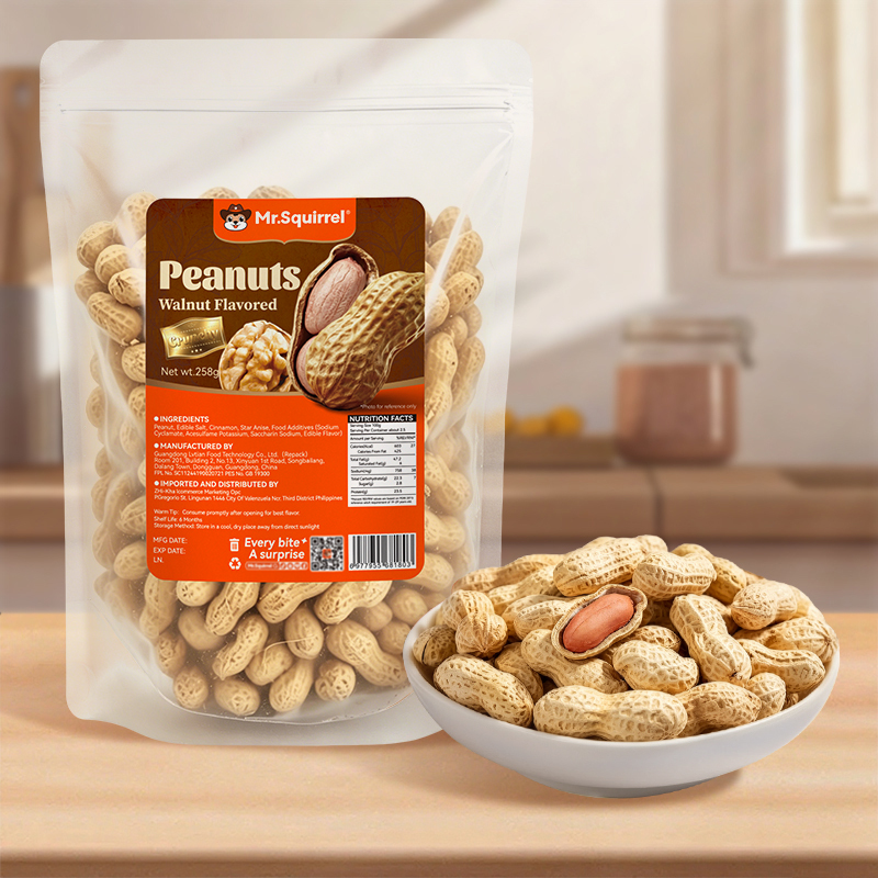 Mr. Squirrel® Roasted Peanuts – Garlic & Walnut Flavors
