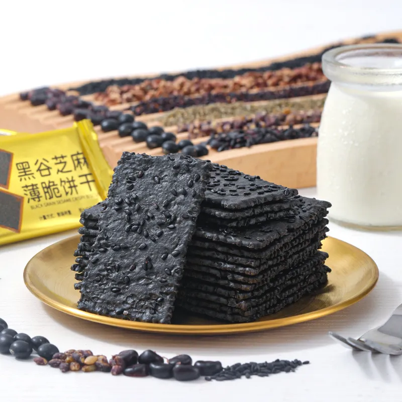 ★檄レア Black Biscuits/Relax Silang Black Sesame Natural Oat Cracker - Low-Carb Biscuit