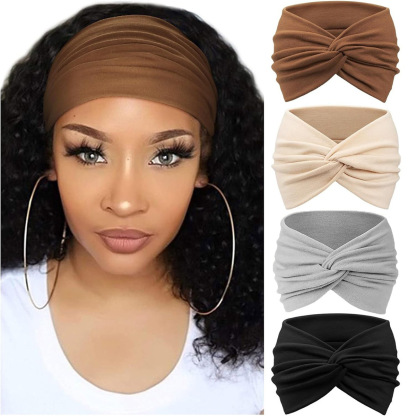 Bohemian Yoga Sports Hair Bands Women's Wide Edge Cotton Stretch Hair Bands Running Hair Bands Hair Accessories Headpieces
