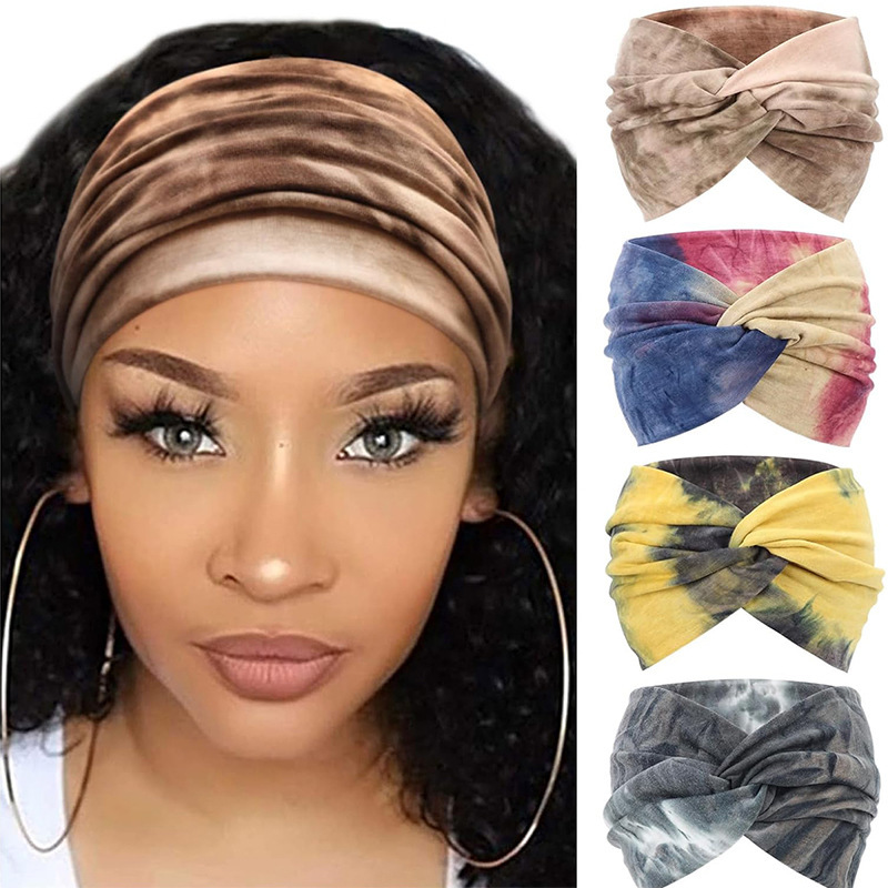 Bohemian Yoga Sports Hair Bands Women's Wide Edge Cotton Stretch Hair Bands Running Hair Bands Hair Accessories Headpieces