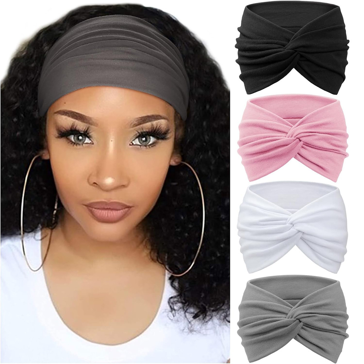 Bohemian Yoga Sports Hair Bands Women's Wide Edge Cotton Stretch Hair Bands Running Hair Bands Hair Accessories Headpieces