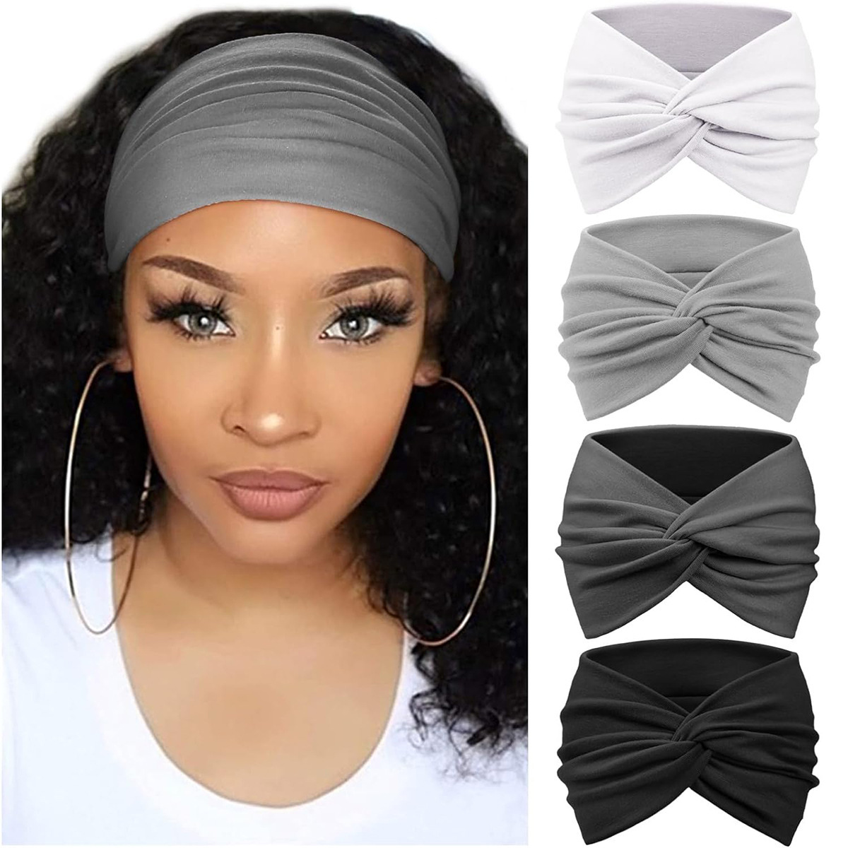 Bohemian Yoga Sports Hair Bands Women's Wide Edge Cotton Stretch Hair Bands Running Hair Bands Hair Accessories Headpieces