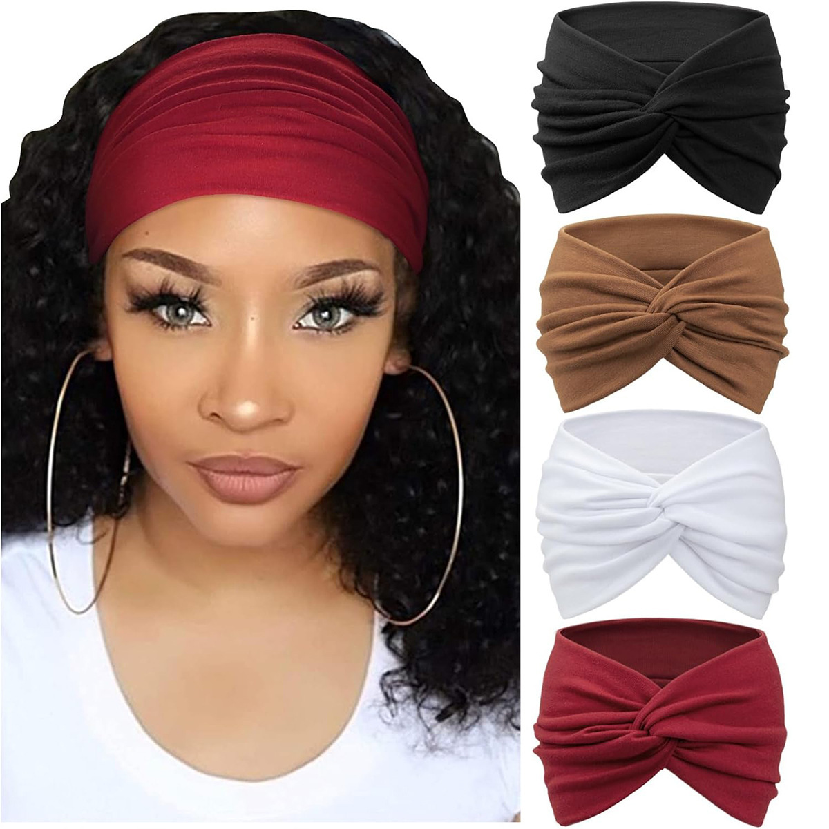 Bohemian Yoga Sports Hair Bands Women's Wide Edge Cotton Stretch Hair Bands Running Hair Bands Hair Accessories Headpieces