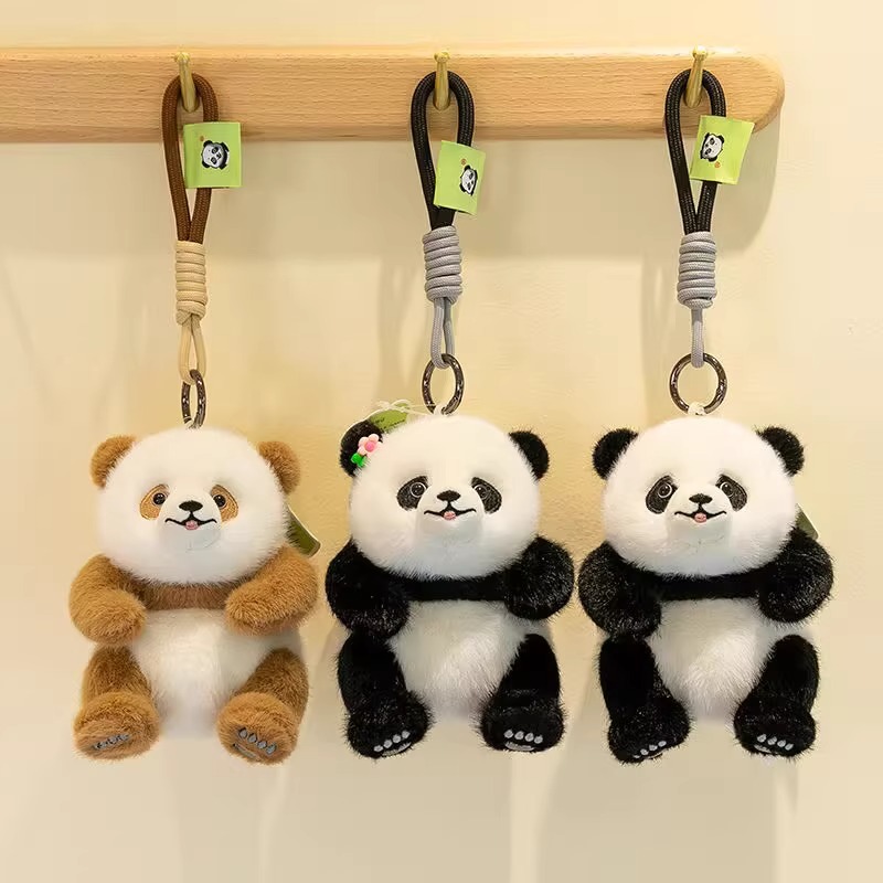 Premium Plush Panda Toys for Kids - Huahua & Qizai Dolls, Qizai Keychains & Bag Charms