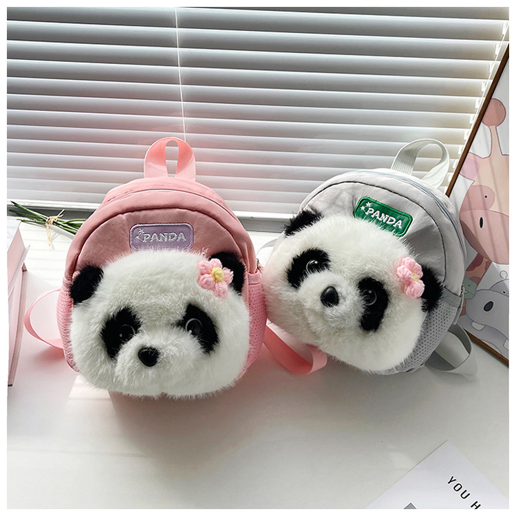 New Style Panda Plush Cartoon Backpack - Adorable Cute Girls' Bag