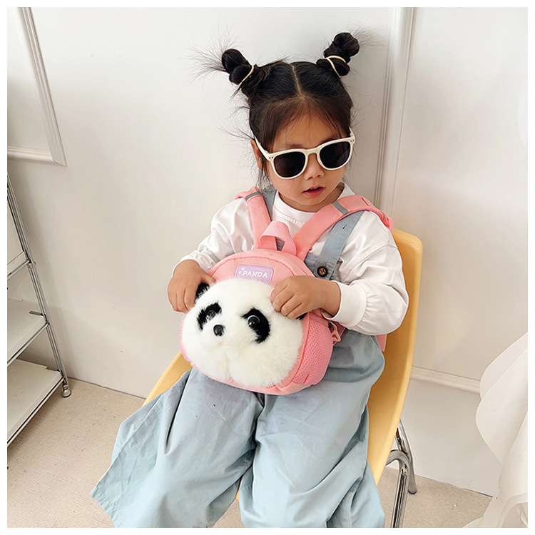 New Style Panda Plush Cartoon Backpack - Adorable Cute Girls' Bag