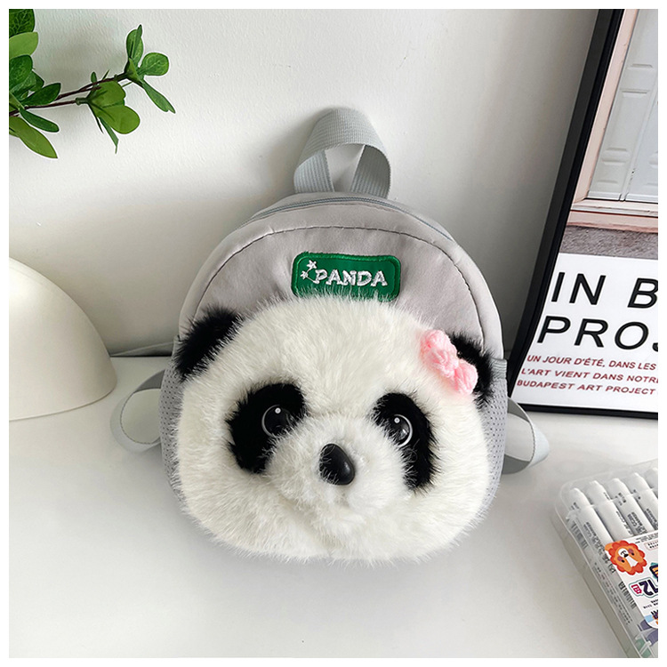 New Style Panda Plush Cartoon Backpack - Adorable Cute Girls' Bag