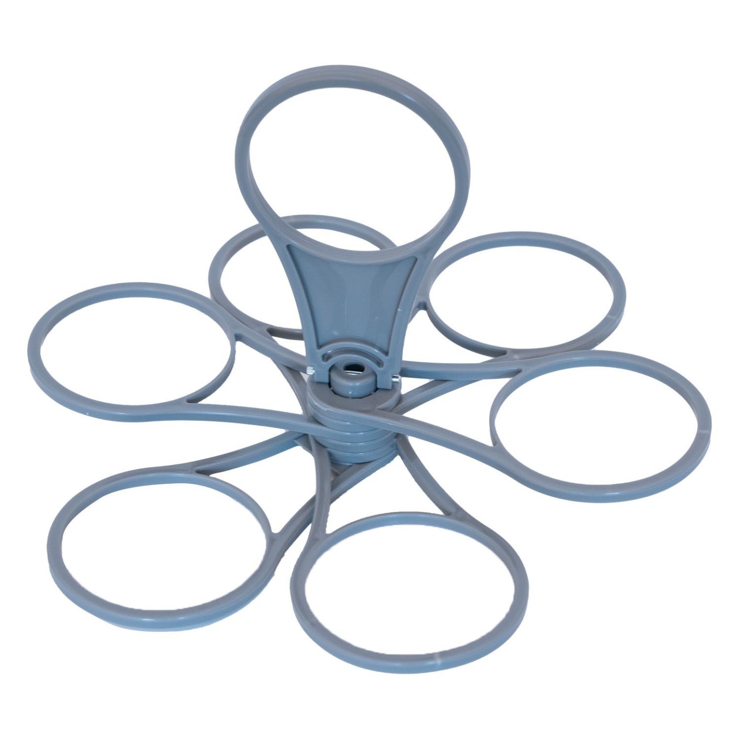 Collapsible & Rotatable Portable Party Cup Rack – Plastic Handheld Cup Holder for 6 Cups, Creative Cup Carrier