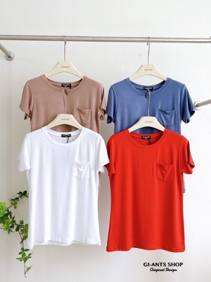A7 Sharp pocket round collar rayon top