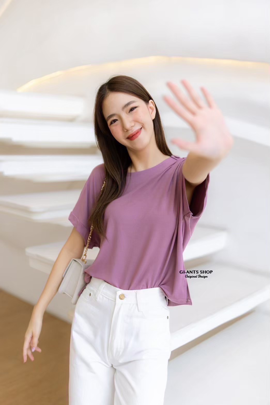 A109 Adorable shoulder buttons top