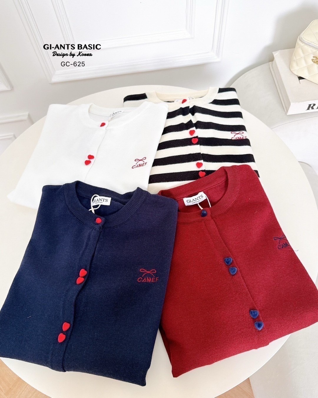 A103  💖 Korean-Style Heart Button Cardigan 💖