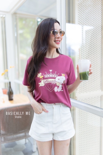 👑 A5 Short-Sleeved Round Neck – Snoopy the Crown 👑