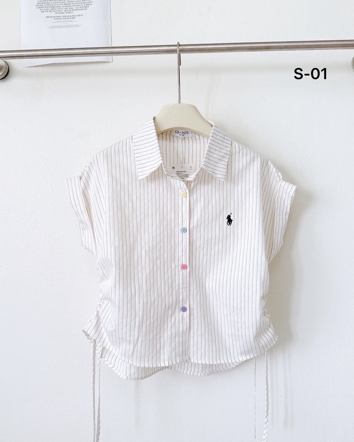 A102 Polo-style embroidery Stripe Shirt