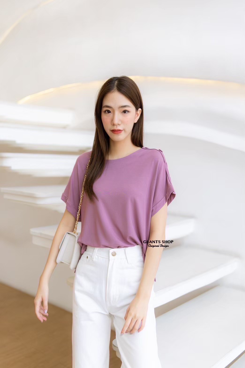 A109 Adorable shoulder buttons top