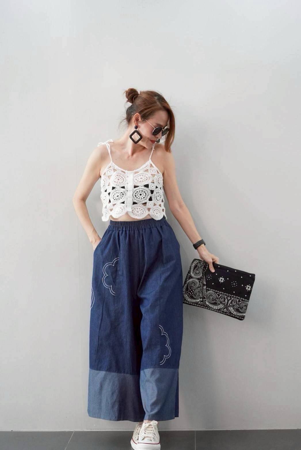 A54  Cloud  denim culottes