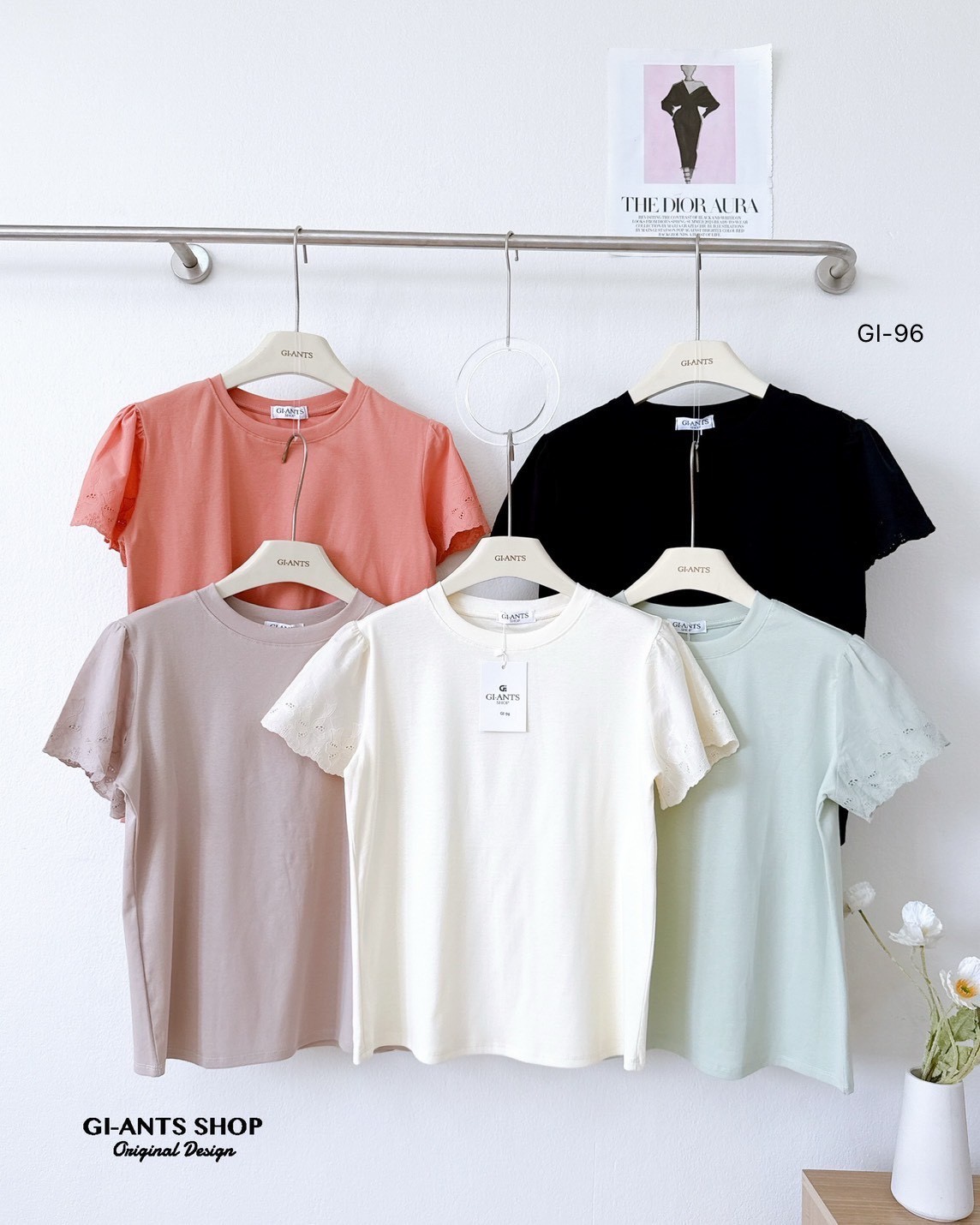 A97 Sweet lace sleeves Top