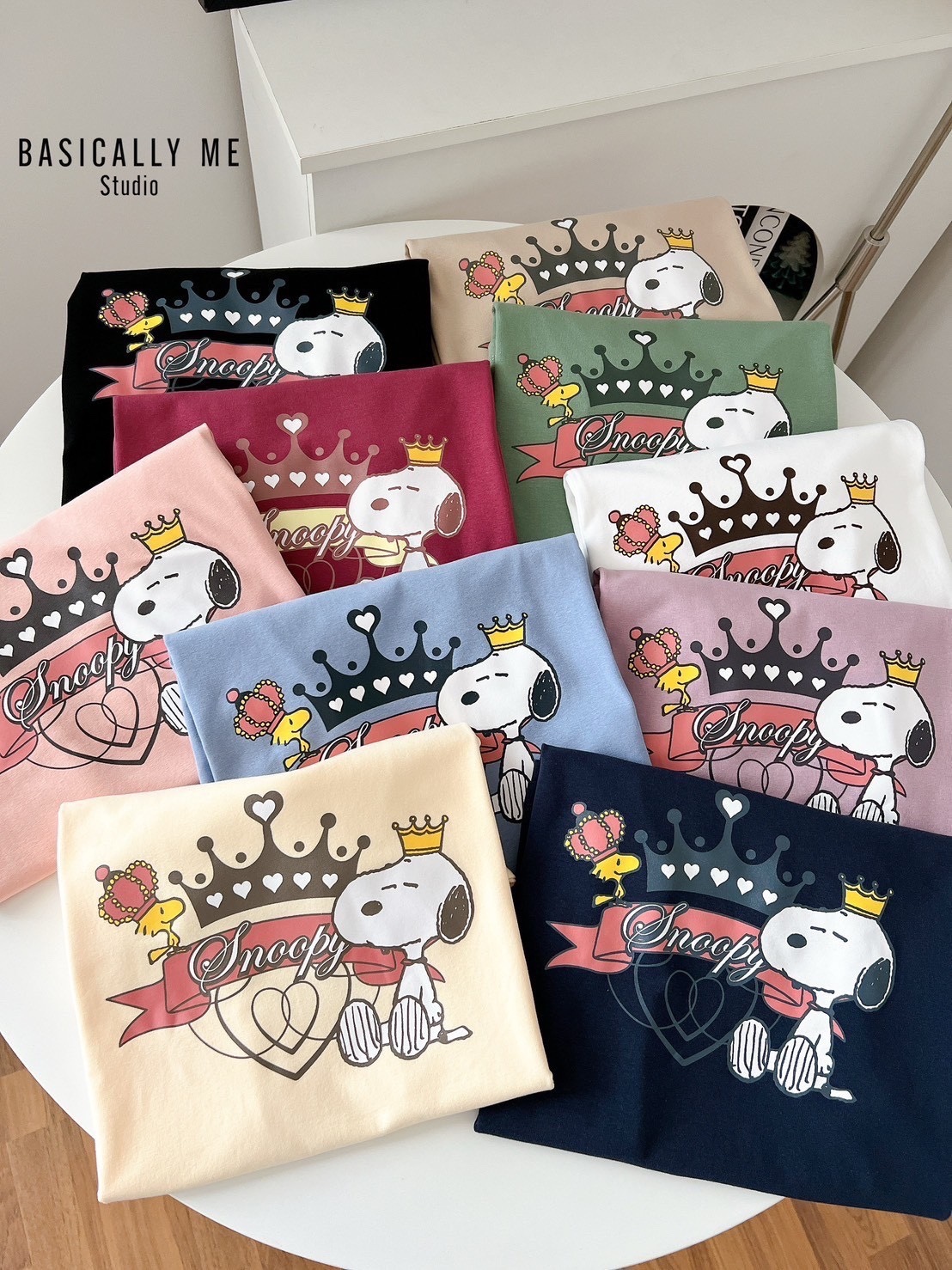 👑 A5 Short-Sleeved Round Neck – Snoopy the Crown 👑