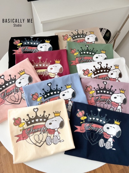 👑 A5 Short-Sleeved Round Neck – Snoopy the Crown 👑
