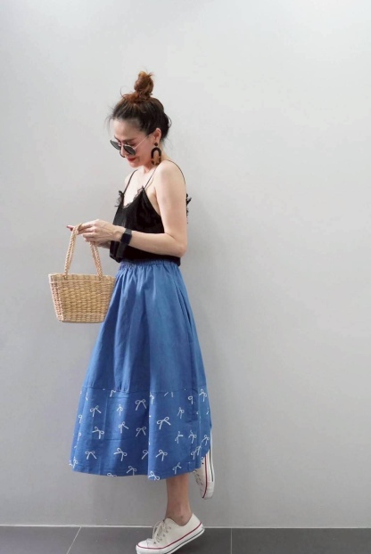 A59 Denim bow skirt