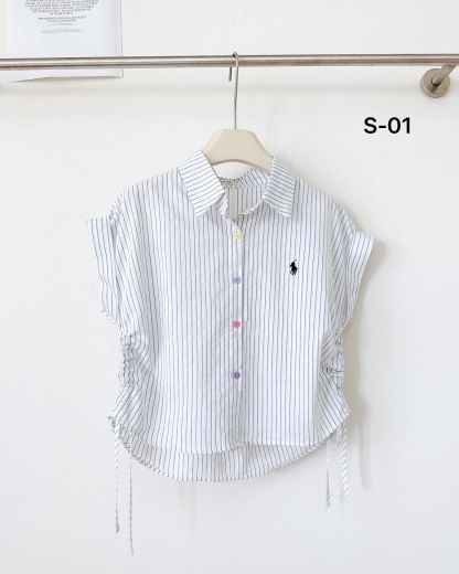 A102 Polo-style embroidery Stripe Shirt